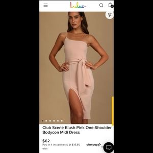 NWT Lulus One Shoulder Bodycon Midi Dress